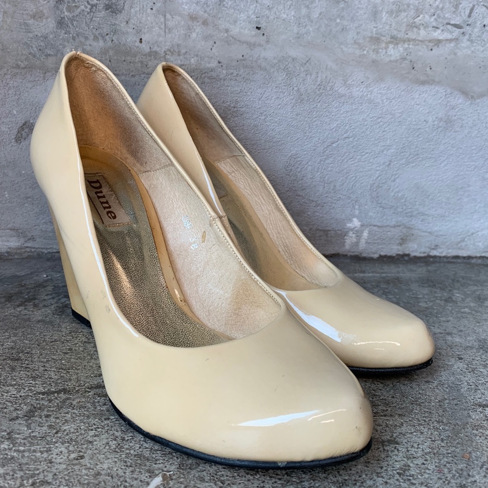 Dune London Nude Patent Wedge Heel